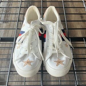White Star-Embellished Women's Sneakers
